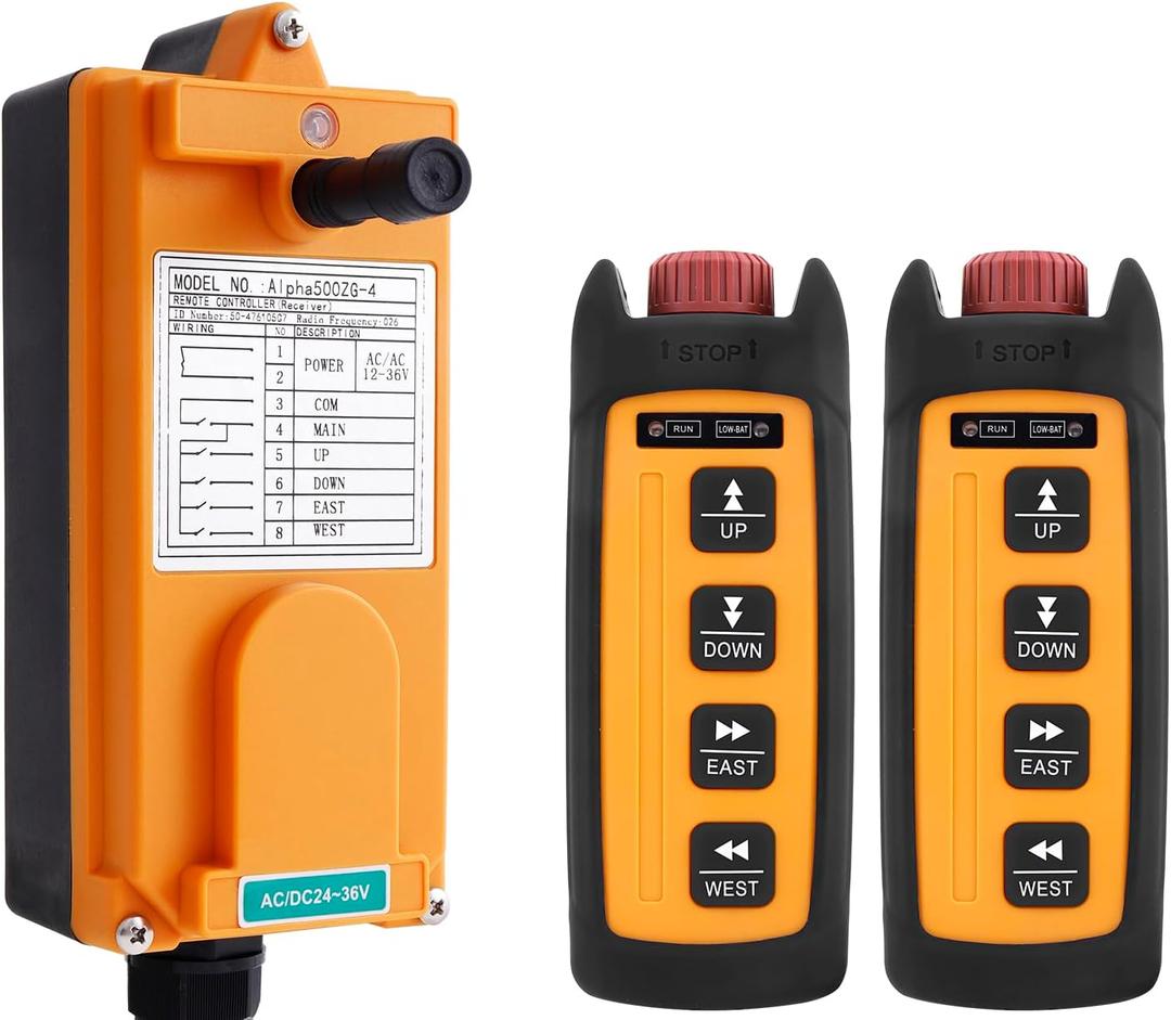 Wireless Overhead Hoist Crane Remote Control Mini 4-Channel 220V 380V Industrial Crane Winch Lift Radio Remote Controller Transmitters and Receiver
