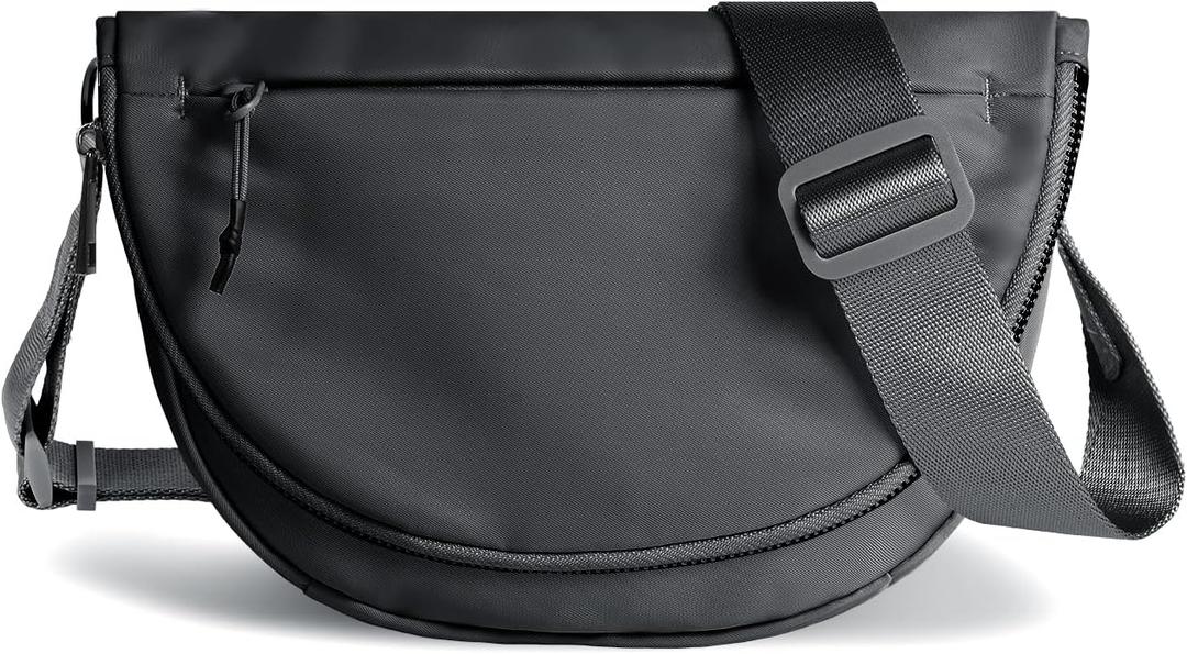 Crescent Bag for Women and Men, Fashion Medium Nylon Folding Crescent Moon Bag Single Shoulder Bag with Adjustable Strap
