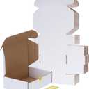 RLAVBL 10 Pack 7x5x2 Small Shipping Boxes, White Corrugated Cardboard Box for Packing, Mailing, Business