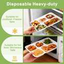 Compostable 5 Compartment Plates Disposable, 12.5 x 8.5 inch, [50-Pack] Heavy Duty Paper Plates with dividers, Sturdy School Lunch Trays, White Large Paper Dinner Plates for Buffet Party
