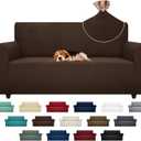ZNSAYOTX Super Stretch Couch Cover (72"-92") Universal Sofa Covers with Elastic Bottom, Dog Cat Pets Friendly Washable Furniture Protector Fitted Sofa Slipcovers Stay in Place (Coffee, Sofa)