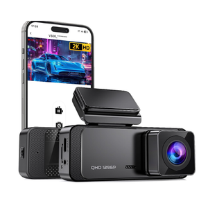 Dash Cam 1296P Front Dashcam, V300 WiFi Dash Camera for Cars with App, Night Vision, Mini Hidden Single Car Camera, Loop Recording, 24H Parking Mode, Support 256GB Max, Black