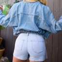 luvamia Denim Skorts for Woman Cargo Faux Wrap Jean Skort Skirts Stretchy High Waisted Skirt Shorts Country Concert Wear (L)