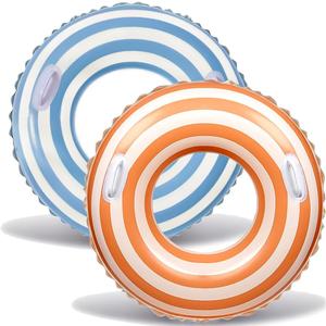 2PCS Inflatable Pool Floats for Adult Swim Ring Pool Floaties Inflatable Swimming Pool Raft Party Water Summer Beach Lounger Float Party Supplies (Orange)