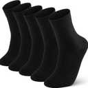 FGZ Mens Crew Socks Breathable Cotton Soft Casual Thin Socks for Men or Boys,5 Pairs(Black,13-15)