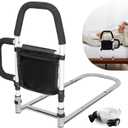 HEPO Bed Rails for Elderly Adults Safety with Storage Pocket, Assist Rail with Dual Grab Bars for Easily Getting in & Out of Bed, Bed Rail Fits King, Queen, Full, Twin Bed