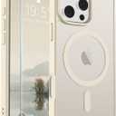 SUPFINE Magnetic for iPhone 16 Pro Case (Compatible with MagSafe) (Military Grade Drop Protection) Translucent Matte Shockproof with Anti-Fingerprint Phone Case,Antique White