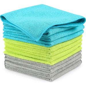 AIDEA Microfiber Cleaning Cloth-12PK, Soft Microfiber Towels for Cars, Absorbent Cleaning Rags, Lint-Free Streak-Free Wash Cloths for House, Kitchen, Window (12in.x12in)