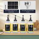 Coffee Bar Accessories Coffee Syrup Dispenser with Labels,500ML Glass Dispenser Syrup Pump Dispenser(4pc Black)