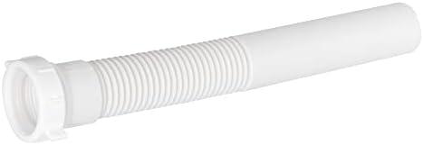 EZ-FLO 1-1/2 Inch x 12 Inch Flexible Extension Tube with Slip-Joint Nut and Washer, White Polypropylene, 35317, 3 Pack