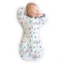 SwaddleDesigns Transitional Swaddle Sack, Arms Up Half-Length Sleeves & Mitten Cuffs, Swaddle for Newborn Transition to Baby Sleep Sack Wearable Blanket, 3-6 mo, 14-21 lb, Watercolor Mountains & Trees