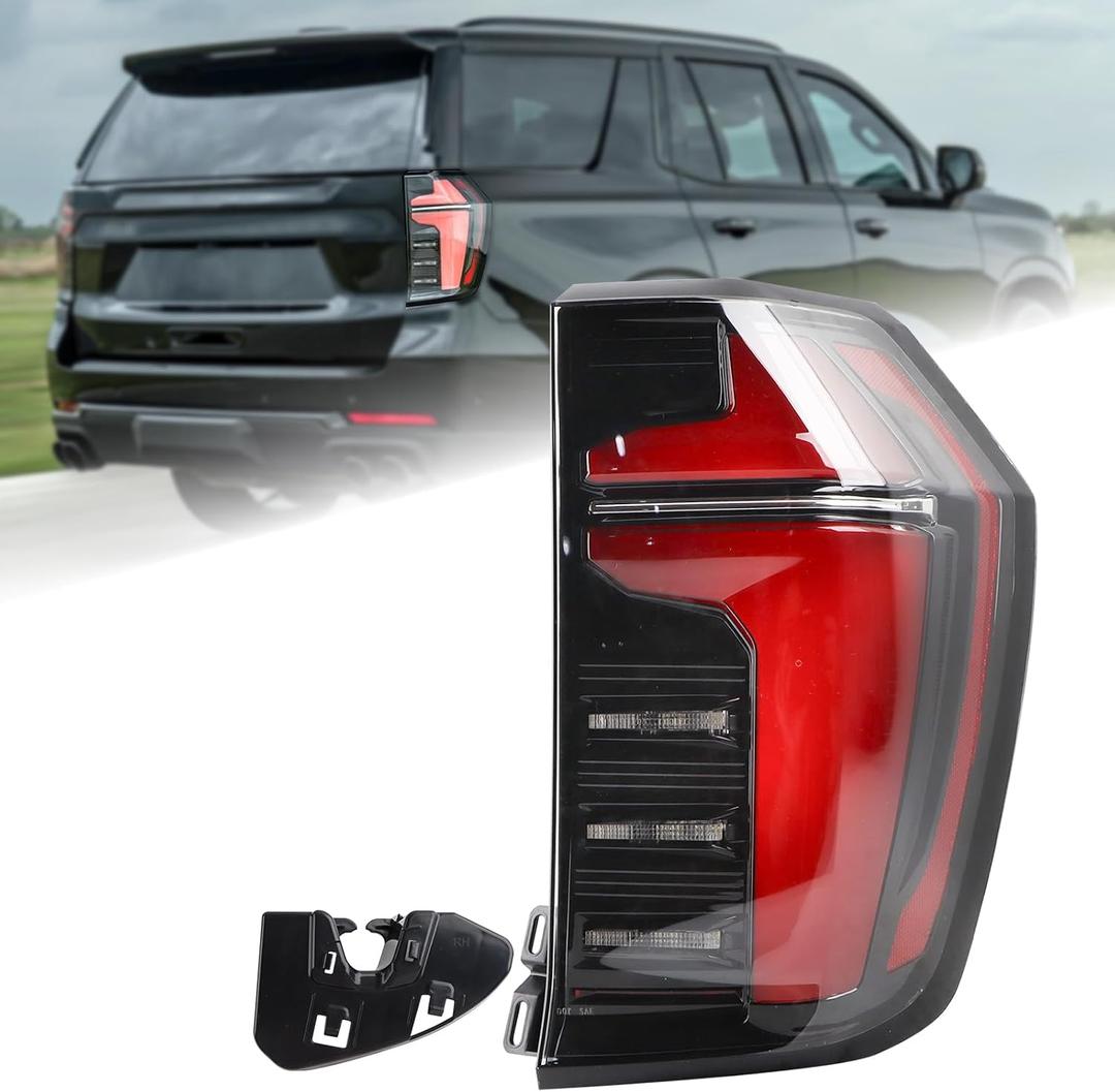 Red Trim LED Tail Light Rear Lamp Assembly Compatible for 2025 Chevy Suburban Tahoe Right Passenger Side 85050857 85742165