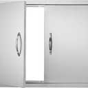 VEVOR BBQ Double Door, 35W x 24H Inch Stainless Steel Flush Mount Vertical Door with Handles, for Grilling Station
