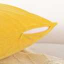 Krifey Throw Pillow Covers Velvet Decorative Square Pillowcase Soft Cushion Case for Couch Bedroom 22x22 Inch Lemon Yellow, Pack of 2