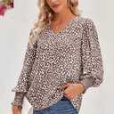 Teurkia Women's Polka Dot 3/4 Sleeve Blouse Tops Ladies Casual Office Work Crew Neck T-Shirt (M)