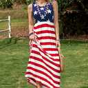 For G and PL Women's American Flag July 4th Maxi Tank Dress S