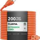 Outdoor Extension Cord 200 FT Waterproof, 16/3 Gauge Heavy Duty 3 Prong Extension Cord, 10A 1250W SJTW, ETL Listed, Great for Garden and Home, Orange