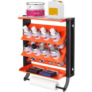 WALMANN Wall Mount Spray Paint Can Holder, Heavy Duty Metal Paint Can Storage Rack for Garage, Shop Paint Cans Holder, Holds Up to 100 lbs