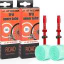 2-Pack TPU Bike Inner Tube 700C x 18-32C with Metal Presta Valve, Ultralight Road Bike Tube, Puncture-Resistant Bicycle Tube for Road, All-Road & Gravel Bikes