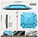 Patio Umbrella with Exclusive Black Coating, 7.2ft/7.8ft Heavy-Duty Double-Layer Nylon Canopy, Adjustable Tilt Sun Shade Outdoor Table Umbrella, UV Protection & Carry Bag for Beach, Fishing, Backyard