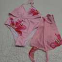 Amazon.com: Verdusa Girl's 3 Piece Bikini Sets Boho Floral Backless Halter Top with Cover Up Skirt Swimsuit Pink 8 Years : Clothing, Shoes & Jewelry, 12Y