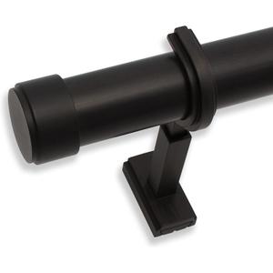 BlastHome Non-Adjustable Luxury Curtain Rods for Windows, 1 Rod Set, 4 foot Fixed Length, Brushed Dark Brown
