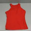CRZ YOGA Butterluxe Womens Racerback High Neck Tank Top - with Built in Bra Workout Padded Yoga Athletic Camisole (Medium, Deep Red)