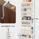 JARLINK Over The Door Organizer Storage, 5 Shelf Hanging Door Organizer with 5 Large Capacity Pockets, Anti Tilt 44 lb Load Behind Door Storage for Bedroom, Bathroom, Pantry, Nursery, (Beige)