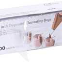 Keenpioneer 18-Inch Piping Bags, Large Capacity, Biobased Disposable Cake Decorating Pastry Bag - Pack of 100