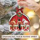 2 x Funny Horses Christmas Ornament 2025 - Farm Animal Ornaments for Christmas Tree, Horse Gifts for Farmers Women, Men, Wooden Farm Ornament for Family, Friends, Animal Lovers Gift Ideas