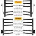 8-Bar Electric Heated Towel Warmer, Fast Heating with Auto Shut-Off Timer, Matte Black Finish, Wall-Mounted Spa Towel Heater, Hardwired or Plug-in Options