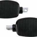 YHMOTO Motorcycle Mini Board Rider Floorboards Passenger Footpegs with Anti-Slip Rubber Universal for Harley Davidson Touring Street Glide Road King Electra Sportster Dyna Softail (Black)