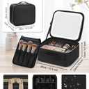 Chomeiu Makeup Bag with LED Mirror, Travel Makeup Case for Women and Makeup Artists Cosmetic Organizer Large Make Up Bags with Light Up Mirror, 3 Color Lights, Adjustable Dividers and Brush Holder (EXP 08/06/26)