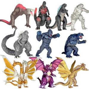 TwCare Set of 10 Godzilla vs Kong Dinosaur Dragon Toys Movable Joint Action Figures, King of The Monsters Shin Ultima Gamera Mecha MechaGodzilla Ghidorah Skull Crawler Destoroyah Cake Toppers Pack