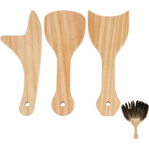 BENECREAT 3pcs Fan Handles, 7.87×3.15×0.47 Inch Hand Fan DIY Handles, Wood Jumbo Craft Sticks, Fan Handle Craft Sticks for DIY Handicrafts