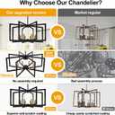 28" Modern Black and Gold No Assembly Required Chandelier for Dining Room, Black and Gold Dining Room Light Fixture Over Table, Industrial Metal Hanging Pendant Light for Kitchen Island, Entryway