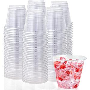 Lilymicky 300 Pack 9 oz Clear Plastic Cups, 9 Ounce Disposable Plastic Drinking Cups, Crystal Clear, for Parties, Ceremonies, Events
