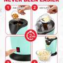 Hot Air Popcorn Maker, 10-Cup Electric Pop Corn Popper machine with Measuring Cup & Butter Melter, Fast Popping & Oil-Free, BPA-Free kitchen appliances for Home Movie Nights & Parties - Aqua