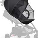 Beberoad Love Universal Stroller Sun Shade & Mosquito Net – 2-in-1 Baby Stroller Cover with UV Protection & 2-Way Zipper for Infant Carriages, Prams, and Travel Strollers (Black)