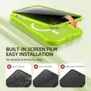 BERFY for iPhone 16 Pro Case, Compatible with MagSafe, Built-in Privacy Screen Protector, Camera Protection, Shockproof Full Body Phone Case 6.3", Translucent Bright Green