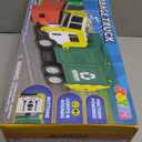 JOYIN Large Friction Powered Garbage Truck Toy Set, Includes Dumpster, Trash Bins, and Learning Cards for Kids, Boy Toys Birthday Gift for Boys Girls Kids Toddler Gift for Easter Basket Stuffers (Green)