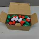 C7 Bulbs Battery String Lights - 50 LED 26ft Fairy Christmas Lighting for Indoor Lawn Garland Home Xmas Tree Decorations - Red White Green