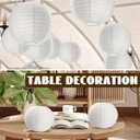 Treela 30 Pack White Chinese Japanese Paper Lanterns Decorative Hanging Round Paper Lantern Lamps for Wedding Birthday Party Decorations (10 Inch)