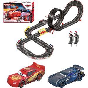 Carrera GO 62477 Disney Pixar Cars Neon Nights Electric Slot Car Racing Kids Toy Race Track Set Includes 2 Controllers and 2 Cars in 1:43 Scale, Large