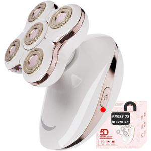 Electric Razors for Women Legs: Rechargeable Shaver with Detachable Head - Waterproof Wet Dry Lady Hair Remover - Applicable to Legs and Arms (Gold)