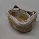 Set of 3 Twisted Weave and Zig Zag Sewn Seagrass Storage Baskets