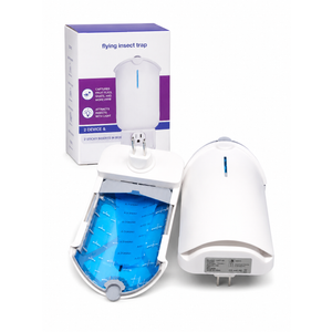 Zevo Flying Insect Trap & Cartridge - Plug in Fly Trap & Indoor Bug Catcher for Gnats, House & Fruit Flies - Mess-Free - Use in Any Room - Uses Blue & UV Light (1 Plug in Device & 1 Cartridge)