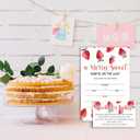 Set of 25 Baby Shower Invitations with Envelopes, Diaper Raffle Tickets and Baby Shower Book Request Cards, Berry sweet