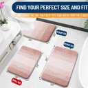 OLANLY Micorfiber Bathroom Rug Set 2 Piece, Soft Absorbent Bath Mats, Peach, 30" X 20" + 24" X 16"