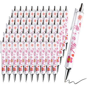 deegtran Baby Shower Favors, 50 Pack Cute Black Ink Pens Bulk, Decorations for Girl Party, Gift Bags Items, Souvenirs Prizes for Guests